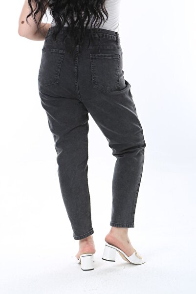 Şans High Waist 5 Pocket Anthracite Lycra Skinny Jeans - Large Size 65N38283