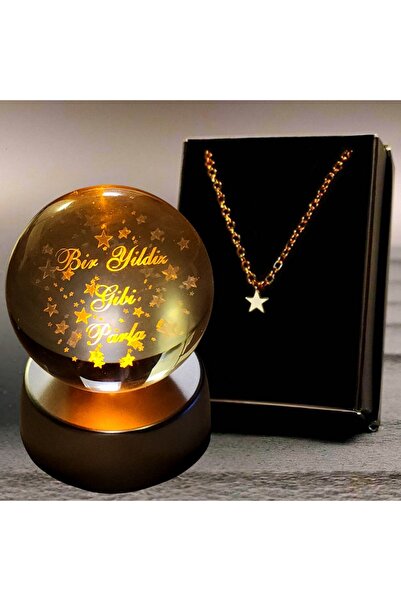 rk tasarım Bir Yıldız Gibi Parla Renk Değiştiren Işıklı Kristal Küre ve Yıldı...