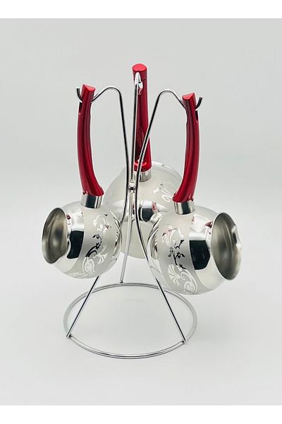 CAN Red Steel Ruby 3-Piece Coffee Pot Set