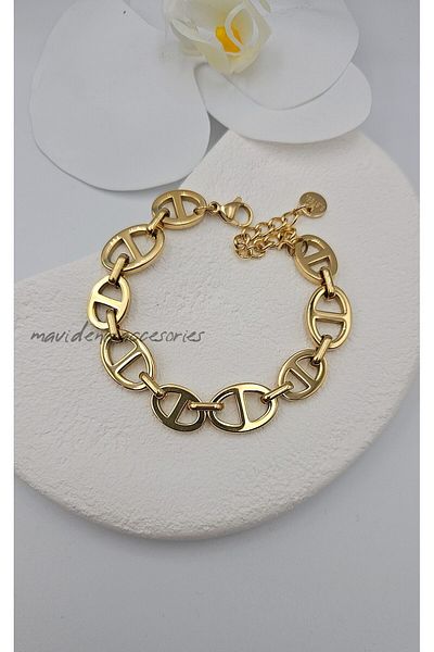 m mavi deniz accesories Gold Color Stainless Steel Bracelet - 22 Foot Types