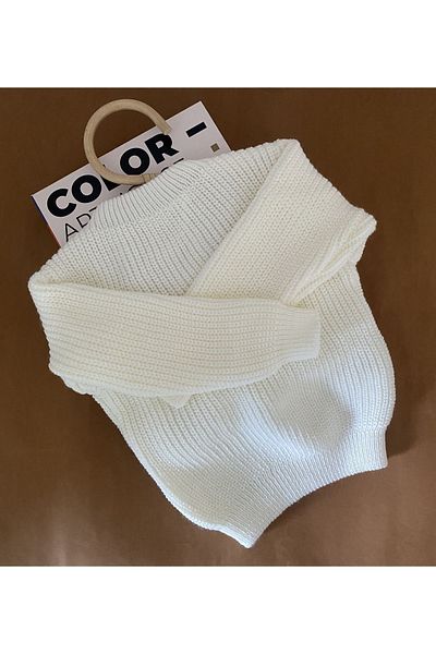 minibonclub COPY - MİNİBONCLUB BABY AND CHILD THESSALONİK KNITWEAR SWEATER-LIGHT CREAM