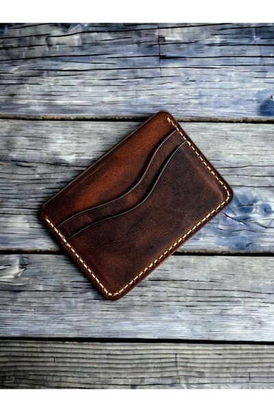 DeriBoss Θήκη για κάρτες Milano Tan από γνήσιο δέρμα