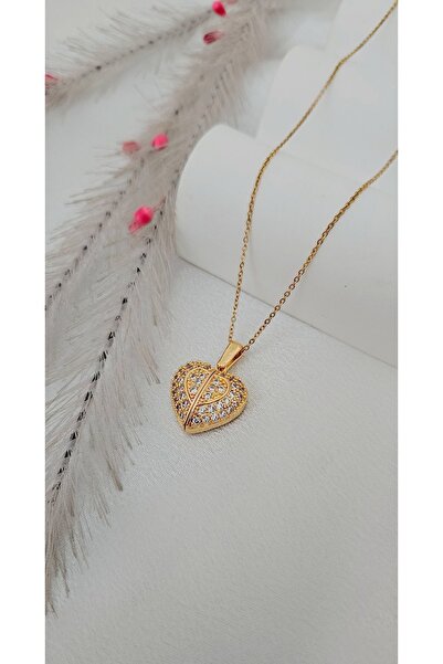 m mavi deniz accesories قلادة قلب من الفولاذ مع قلادة قلب من الحجر الفولاذي