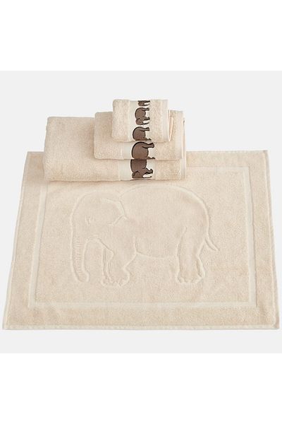Gleam Atelier Elephant Pattern 100% Cotton Bath, Head, Face and Foot Towel Set of 4