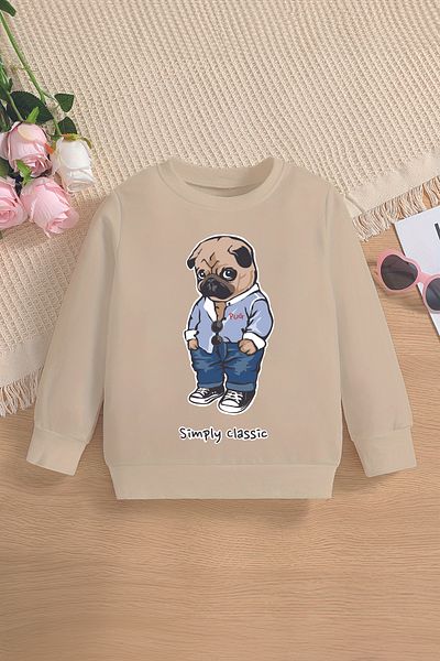 MYADA Παιδικό φούτερ Simply Classic Pug Printed Oversize - Premium 12706