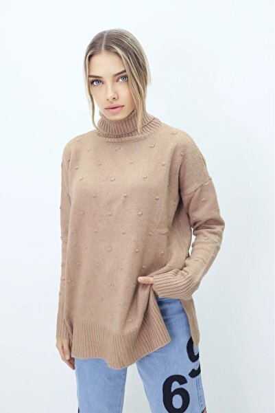 Get Crazy Πουλόβερ με ψηλή λαιμόκοψη με μαλακό πομπόν