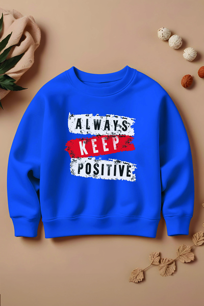 MYADA Нов сезон - Детски суитшърт с голям размер Always Keep Positive 11063