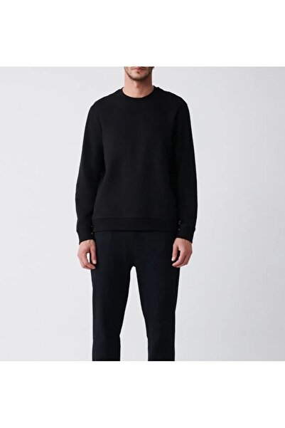 ahsetekstil Men's Black Crew Neck Sweater