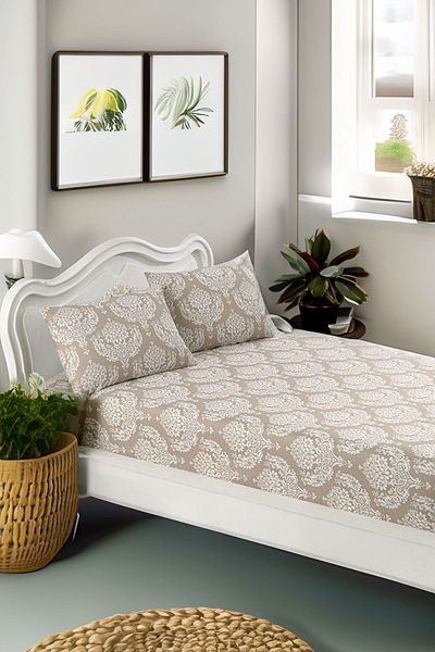 Eponj Home Σετ σεντόνια διπλού ανάρτησης Coffee Color Pes Elastic