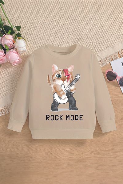 MYADA Παιδικό φούτερ Cat Is Rock Mode Premium Oversize - 13330