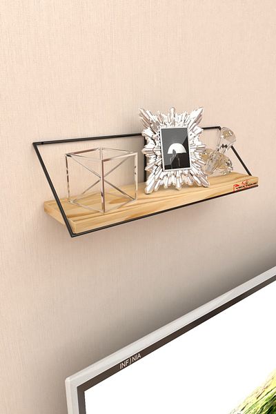 ViraHome Solid Natural Wood Wall Shelf Bookcase Terek Kitchen Shelf Decorative Shelf