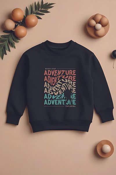 MYADA Детски суитшърт с принт Adventure Exploring - голям размер - специален дизайн 11134