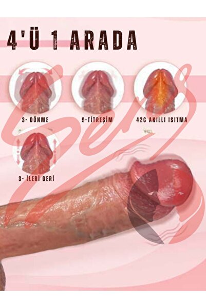 Erotica Şarjlı Isıtmalı İleri Geri Hareketli Realistik Dildo Kumandalı Titreşimli Yapay Penis Vibratör 22 CM