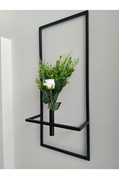 ViraHome Dekoratif Metal Saksıda Beyaz Gül Demeti Metal Çiçeklik Sevgililer G...