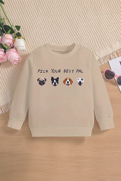 MYADA Premium Oversize παιδικό φούτερ - Pick Your Best Pal, Puppets Patterned 12783