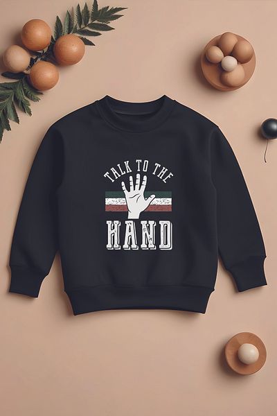 MYADA Нов сезонен оверсайз суитшърт за момче - Talk To The Hand 3, прежда, 12369
