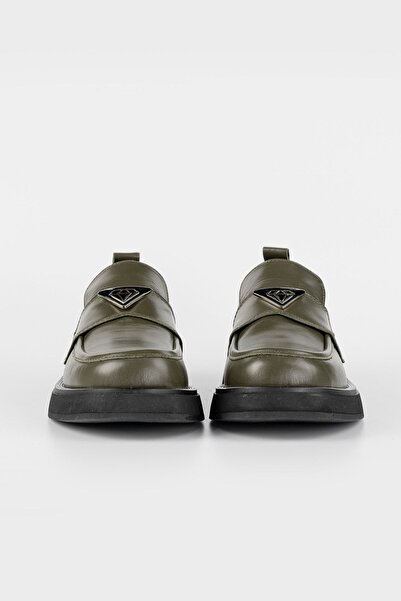 TUNAELLİ Жіночі зелені лофери з натуральної шкіри