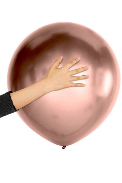 Partifabrik بالون جامبو من الكروم الوردي البودرة مقاس 18 بوصة