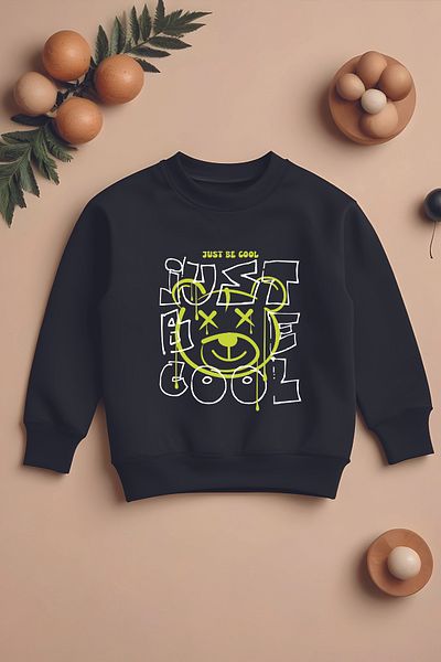 MYADA Детски суитшърт Just Cool Bear Oversize - специален дизайн 12249
