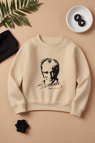 MYADA Παιδικό φούτερ με στάμπα Mustafa Kemal Atatürk - New Season Pocket 10053