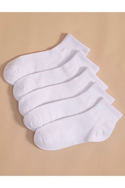myDea Κάλτσες Unisex 5 Pairs White Booties