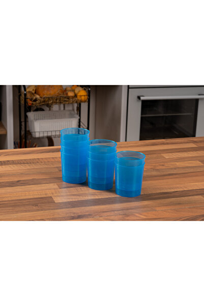SUPERPUP 10 Pieces 380 Cc Blue Unbreakable Cup - Dessert Spice Pp 5 for Picnic, Camping and Storage