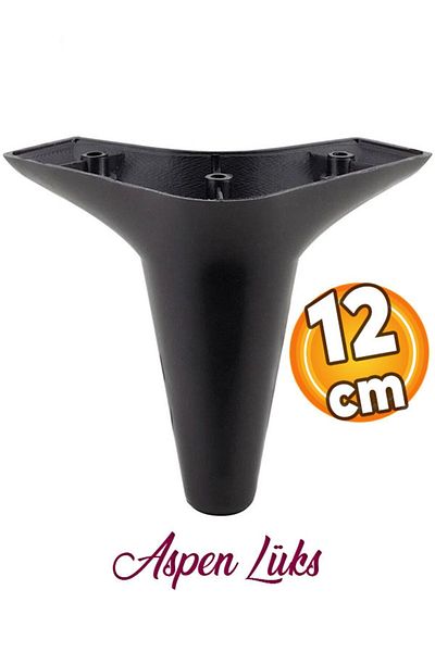 Badem10 Canapea neagră de lux Aspen - Unitate TV și picior de ridicare de bază de 12 cm