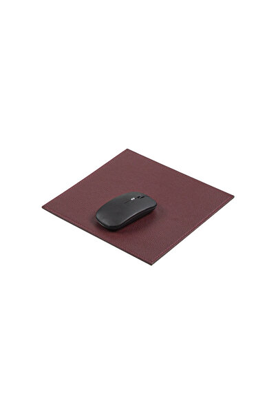 Makrofis G101 Claret Red Leather Desk Set - 10 Pieces