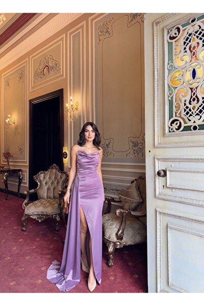 Sindimoda Degaje Yaka Yırtmaçlı Abiye 859586