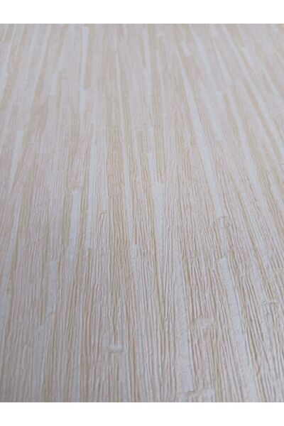 KMS HOME Krem Rengi Silinebilir Sade Desenli Duvar Kağıdı 5m2