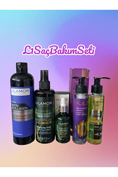 Lilamor L1 Saç Bakım Seti Dökülme Karşıtı Hızlı Uzamaya Yardımcı 5liEko Paket