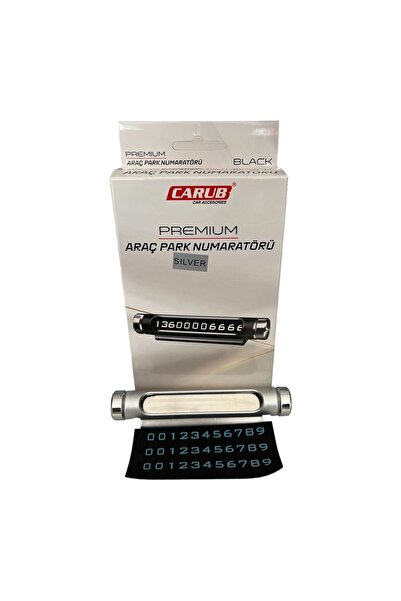 Carub Car Interior Silver Phosphorescent Metal Case - Twist Phone Number and Parking Number Auto Accessory