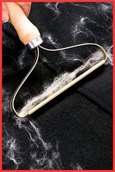 AE Market Ahşap Saplı Metal Uçlu Kazak - Elbise - Halı Tüyü Temizleme Çift Ta...