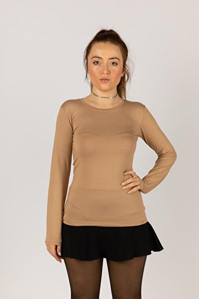 Nacar Bayan Uzun Kollu Likralı Penye Badi