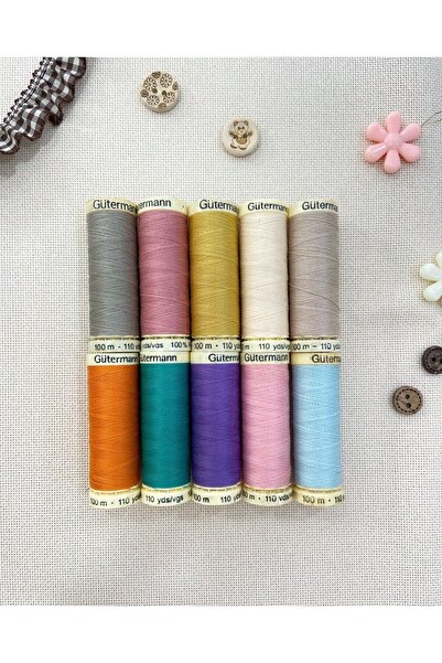 Gütermann مجموعة خيوط الخياطة المكونة من 10 ألوان باستيل