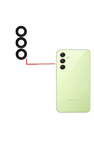 FLAGEN Samsung Galaxy A54 Arka Kamera Camı Lens Yapışkanlı