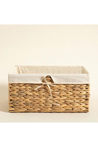 ELZEY HOME 45x32 cm prirodna košara od pruća sa ručkama i unutrašnjom zaštitom