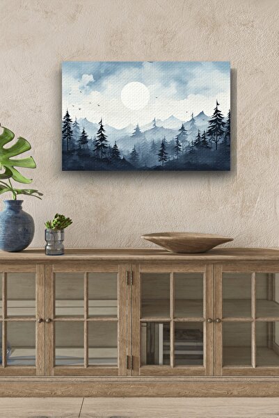 InkSyncStudios Minimalist İskandinav Tasarım Yatay Yağlı Kanvas Tablo