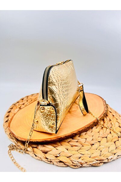 ONSTAR BAGS Gold Croquet Patterned Chain Crossbody Gift Bag