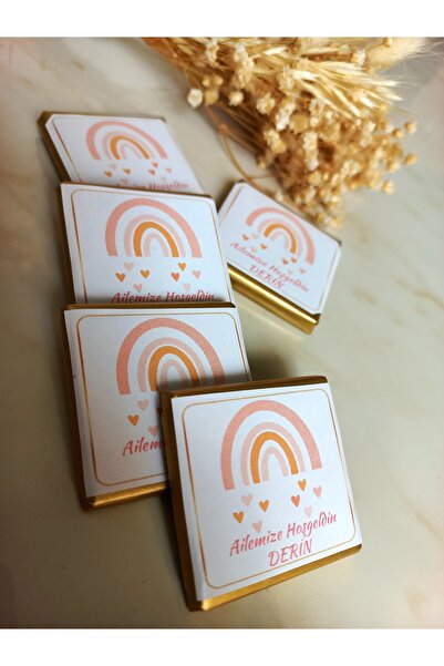 DivaTasarim Bebek Çikolatası Isimli 30 Adet Kişiye Özel