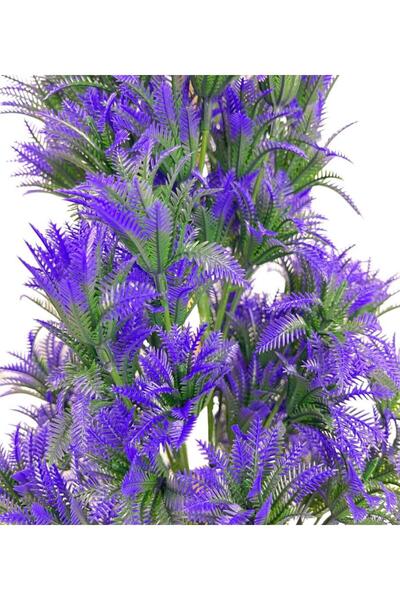 Nettenevime Yapay Çiçek Siyah Saksıda Mor Sıkas Ağacı 55cm