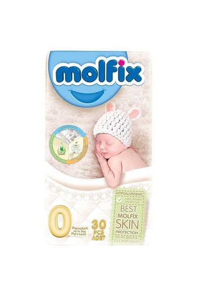 Molfix Premature Baby Diapers Size 0 0-3 Kg 30 Pieces