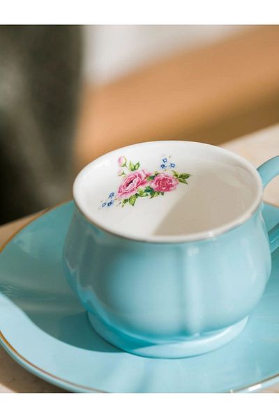 LC Waikiki LCW HOME - 2-Person Floral Printed Porcelain Coffee Cup Set