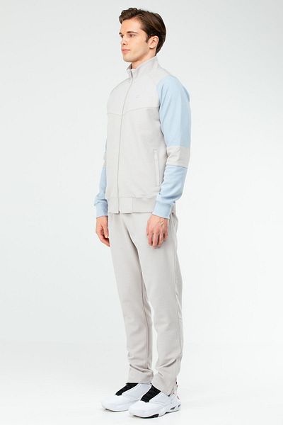 speedlife Gray Regular Stand Collar Men's Tracksuit Set Xa1732
