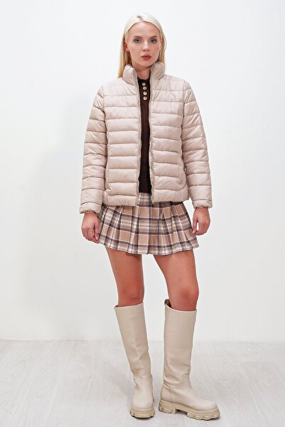 HAKKE Sliced Stand Collar Coat