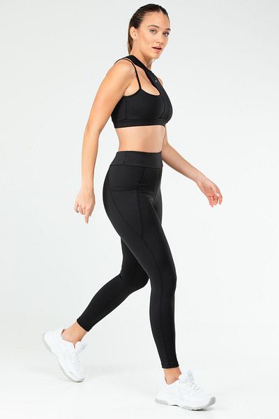 speedlife Set de jambiere pentru femei, negru, slim fit, cu talie înaltă, Sb0849