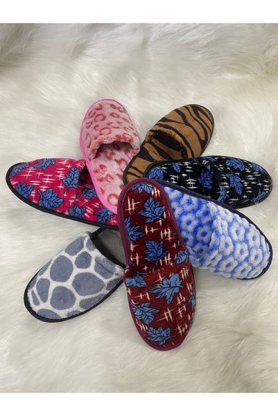 asgül tuhafiye Pack of 3 House Slippers, Dowry Slippers, Winter Slippers, No Sound, Lightweight Sole