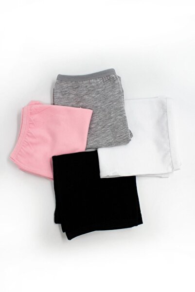 Öts Kız Çocuk 5'li Pembe Pamuklu Likralı Uzun Boxer Tayt