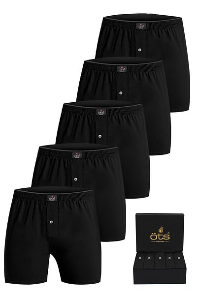 Öts Ανδρικό 100% βαμβακερό Boxer Πακέτο με 5 κουμπιά Άνετη εφαρμογή Premium Ειδικό κουτί δώρου