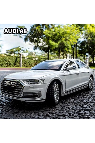 scntoys Audi A8 Araba Audi A8 Long Quattro 1:24 Diecast Metal Model Araba Koleksiyon Araba Sesli Işıklı